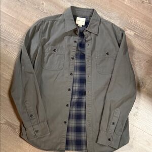 NWOT American Eagle Button-Up Shirt Jacket with Plaid Flannel Lining